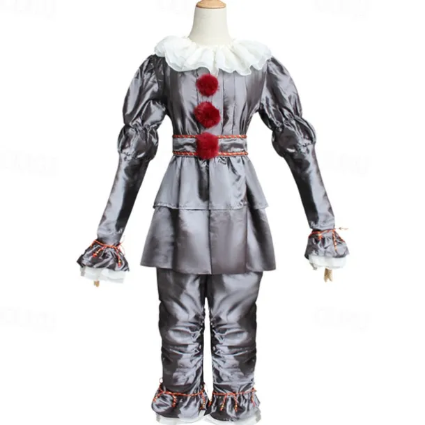 Couples Pennywise It Clown Killer Clown Cosplay Costume Outfits Costume Scary Costume Horror Movie Character Adults' Men's Women's Couple's Easy Carnival Costumes