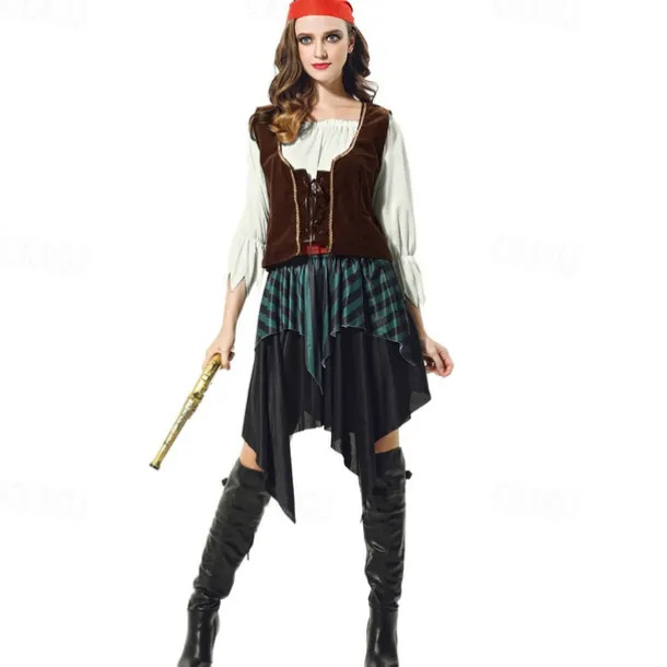 Couples Pirate Cosplay Costume Outfits Masquerade Men's Women's Movie Cosplay Outfits Cosplay Costume Halloween Carnival Masquerade