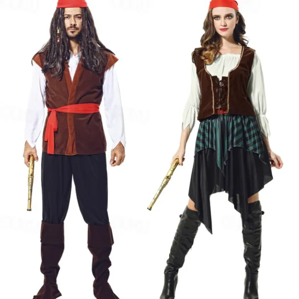 Couples Pirate Cosplay Costume Outfits Masquerade Men's Women's Movie Cosplay Outfits Cosplay Costume Halloween Carnival Masquerade