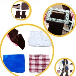 Couples Pirate Halloween Group Couples Costumes Men's Women's Movie Cosplay Cosplay Costumes Blue Vest Top Pants Halloween Carnival Masquerade