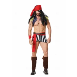Couples Pirates of the Caribbean Halloween Group Couples Costumes Men's Women's Movie Cosplay Cosplay Costume Party Red Costume Halloween Carnival Masquerade
