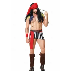 Couples Pirates of the Caribbean Halloween Group Couples Costumes Men's Women's Movie Cosplay Cosplay Costume Party Red Costume Halloween Carnival Masquerade