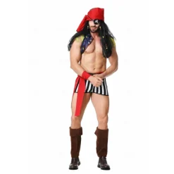 Couples Pirates of the Caribbean Halloween Group Couples Costumes Men's Women's Movie Cosplay Cosplay Costume Party Red Costume Halloween Carnival Masquerade