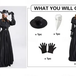 Couples Plague Doctor Costume Cloak Halloween Couples Costumes Cosplay Medieval Steampunk Priest Renaissance Costume Outfits Cloak Cape