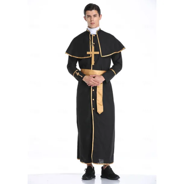 Couples Priest Nun Cosplay Costume Outfits Couples' Costumes Adults' Unisex Cosplay Costume Party Carnival Masquerade Easy Halloween Costumes