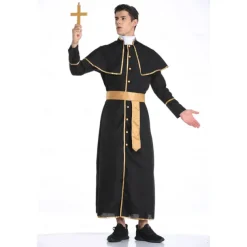 Couples Priest Nun Cosplay Costume Outfits Couples' Costumes Adults' Unisex Cosplay Costume Party Carnival Masquerade Easy Halloween Costumes