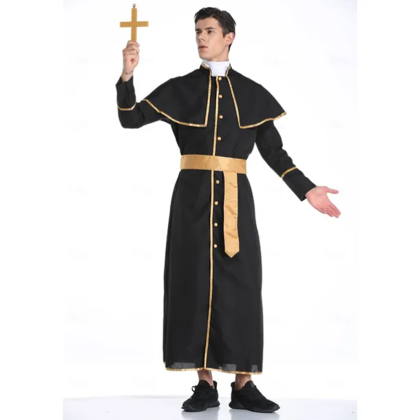 Couples Priest Nun Cosplay Costume Outfits Couples' Costumes Adults' Unisex Cosplay Costume Party Carnival Masquerade Easy Halloween Costumes