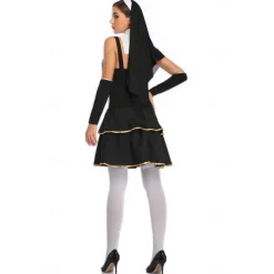 Couples Priest Nun Cosplay Costume Outfits Couples' Costumes Adults' Unisex Cosplay Costume Party Carnival Masquerade Easy Halloween Costumes