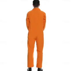 Couples Prisoner Harley Quinn Halloween Group Couples Costumes Men's Women's Movie Cosplay Cosplay Costumes Orange Top Pants Halloween Carnival Masquerade