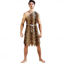 Couples Western Europe and the United States Flintman indigenous costume lovers tiger skin savage original costume funny show costume