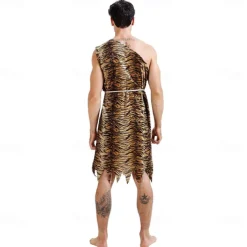 Couples Western Europe and the United States Flintman indigenous costume lovers tiger skin savage original costume funny show costume