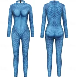 Couples Zentai Suits Catsuit Skin Suit Avatar 2 The Way of Water Neytiri Jake Sully Adults' Cosplay Costumes Halloween Men's Women's Monster Halloween Carnival