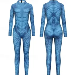 Couples Zentai Suits Catsuit Skin Suit Avatar 2 The Way of Water Neytiri Jake Sully Adults' Cosplay Costumes Halloween Men's Women's Monster Halloween Carnival