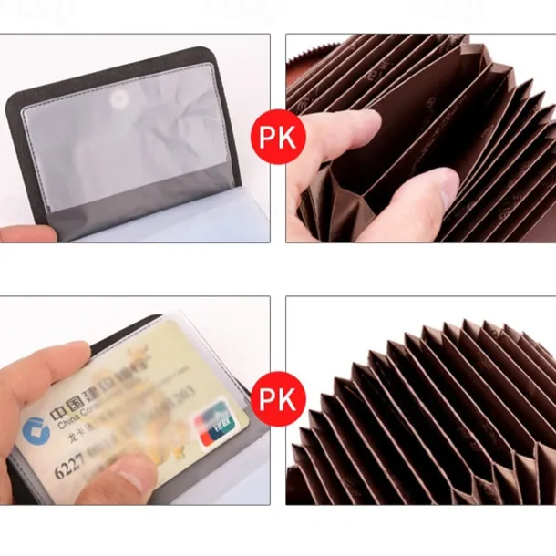 Cow Leather Multi Function ID Credit Card Holder Money Bag Coin Purse 12/20 Cards Rfid Protection Wallets Vintage Thin Short
