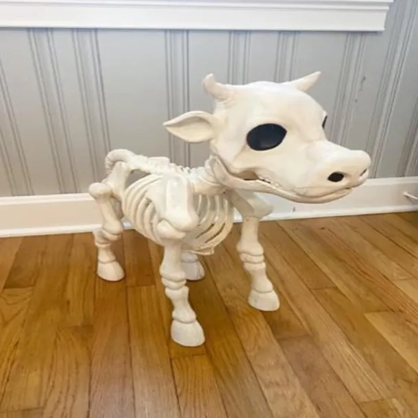 Cow Skeleton Halloween Decoration, 2025 New Halloween Cow Skeleton, Cow Skull Halloween Haunted Skeleton, Halloween Decorative Prop