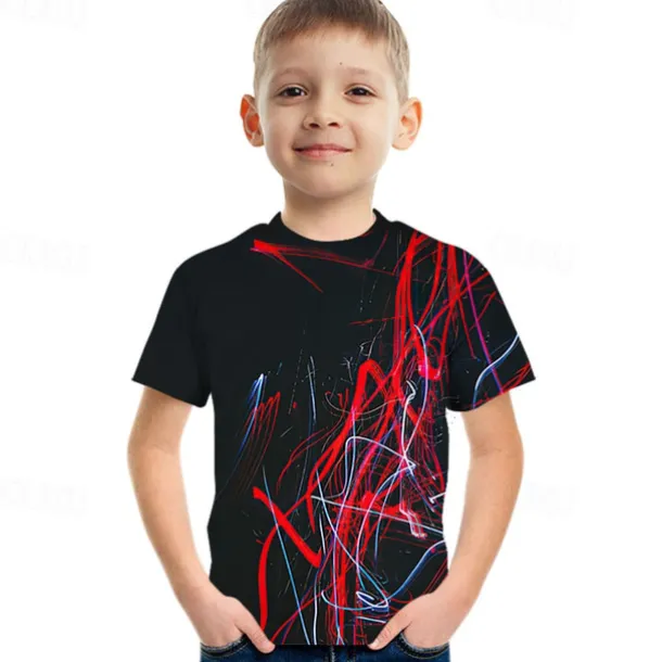 Crack 3d Kids Short Sleeve T-shirt Fashion 3d Printed Colorful Shirts For Boys And Girls