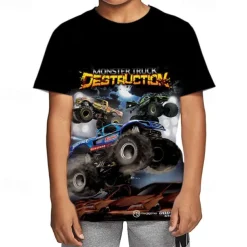 Crack 3d Kids Short Sleeve T-shirt Fashion 3d Printed Colorful Shirts For Boys And Girls