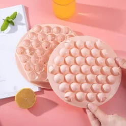 Creative Home Ice Maker-Homemade, Silicone & Flexible 33-Ice Cube Trays Grids Ice Cube Tray with Lid Party Bar