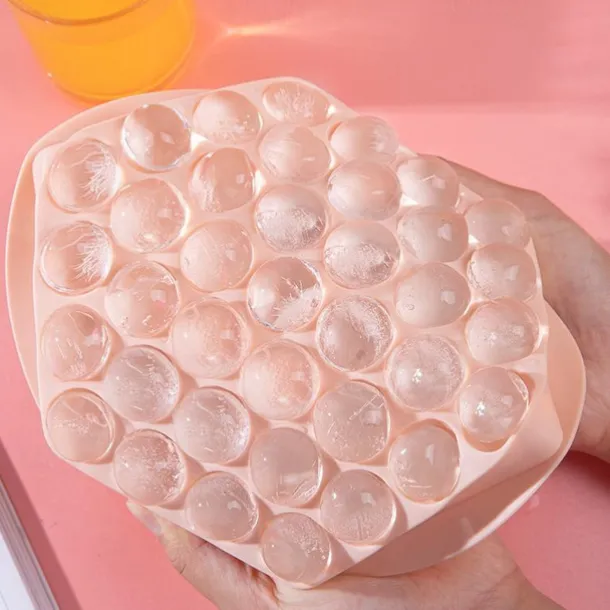 Creative Home Ice Maker-Homemade, Silicone & Flexible 33-Ice Cube Trays Grids Ice Cube Tray with Lid Party Bar