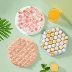 Creative Home Ice Maker-Homemade, Silicone & Flexible 33-Ice Cube Trays Grids Ice Cube Tray with Lid Party Bar