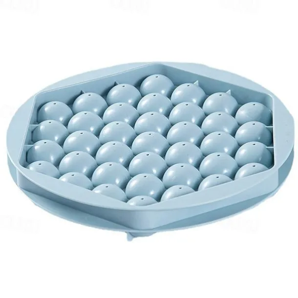 Creative Home Ice Maker-Homemade, Silicone & Flexible 33-Ice Cube Trays Grids Ice Cube Tray with Lid Party Bar