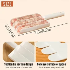 Creative Kitchen Triple Meatball Maker,Meat Baller Spoon with Cutting Spade,DIY Meatball Making Set,Home Cooking Tools for Quick Cooping Cookie Dough Or Sorbet