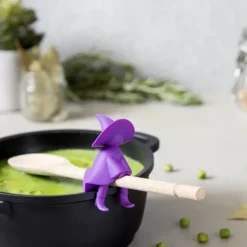 Creative Kitchen Utensils Silicone Tools Little Trapeze Wizard-shaped Pot Cover Anti-overflow Elevating Spoon Holder