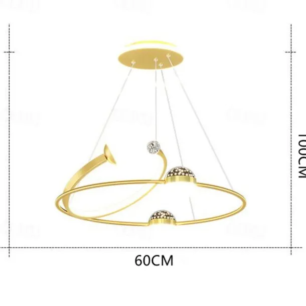 Creative LED Chandelier, Dimmable 48W Pedant Light with Remote Control, Acrylic Shade with Star Projection Pendant Light Fixtures, Pendant Lighting for Kitchen Dining Room Living Room