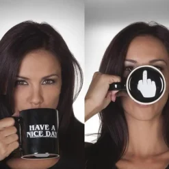 Creative Mug Have a Nice Day Coffee Mug Middle Finger Funny Cup for Coffee Milk Tea Cups Novelty Gifts 11OZ