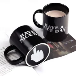Creative Mug Have a Nice Day Coffee Mug Middle Finger Funny Cup for Coffee Milk Tea Cups Novelty Gifts 11OZ