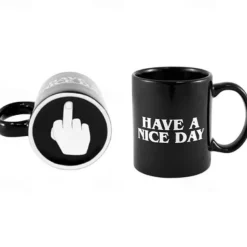 Creative Mug Have a Nice Day Coffee Mug Middle Finger Funny Cup for Coffee Milk Tea Cups Novelty Gifts 11OZ