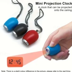 Creative Projection Electronic Clock LED Digital Clock Mini Portable Projection Clock Flashlight Keychain Projection Watch