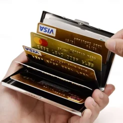 Credit Card Holder Stainless Steel Credit Card Case Metal ID Card Holder RFID Wallets Business Card Holder for Women or Men