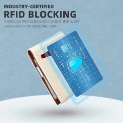 Credit Card Holder Wallet Carbon Fiber Name Card Holder with Magnetic Shut Multi Credit Card Protector for Women Men