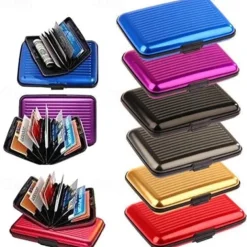 Credit Card Holder Wallet Metal Name Card Holder Waterproof Credit Card Protector for Women Men