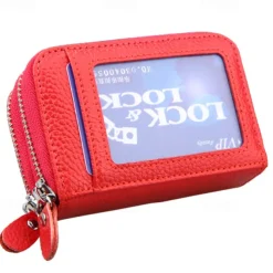 Credit Card Holder Wallet Genuine Leather Name Card Holder Luxury with Magnetic Shut Single Compartment for Women Men