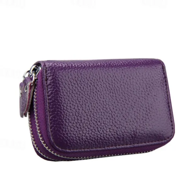 Credit Card Holder Wallet Genuine Leather Name Card Holder Luxury with Magnetic Shut Single Compartment for Women Men