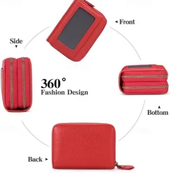 Credit Card Holder Wallet Genuine Leather Name Card Holder Luxury with Magnetic Shut Single Compartment for Women Men