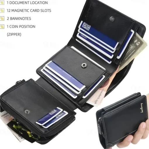 Credit Card Holder Wallet PU Leather Name Card Holder with Magnetic Shut Multi Credit Card Protector for Men