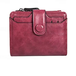 Credit Card Holder Wallet Genuine Leather Name Card Holder Luxury with Magnetic Shut Single Compartment for Women Men