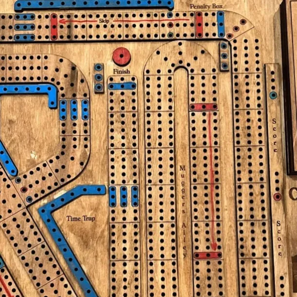 Cribbage Wars Board Game 2025 New Wooden Cribbage Set with Fun Twists, Time Warps & Traps Family-Friendly Traditional Game with Storage for Cards and Pegs