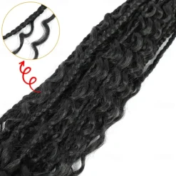 Crochet Box Braids Curly Ends 144 Strands 22 Inch Bohomian Crochet Braids Box Braids 3X Goddess Box Braids Crochet Hair Synthetic Crochet Braids Hair Extensions