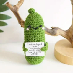 Crochet Cucumber Dolls - Hand-Woven, Positive Energy, Emotional Ornaments with Funny Potato Design - Cute, Wool, Christmas, Valentine's Day Decorative Gift for Friends and Family