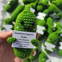 Crochet Cucumber Dolls - Hand-Woven, Positive Energy, Emotional Ornaments with Funny Potato Design - Cute, Wool, Christmas, Valentine's Day Decorative Gift for Friends and Family