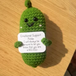 Crochet Cucumber Dolls - Hand-Woven, Positive Energy, Emotional Ornaments with Funny Potato Design - Cute, Wool, Christmas, Valentine's Day Decorative Gift for Friends and Family