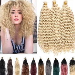 Crochet Curly Hair Water Wave Crochet Hair Curly Braiding Hair Curly Crochet Hair For Black Women Marlybob Crochet Hair 14 Inch 14inch 3packs