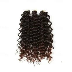 Crochet Hair Braids Deep Wave Box Braids Blonde Burgundy Auburn Synthetic Hair 14 inch Braiding Hair 3pcs / pack