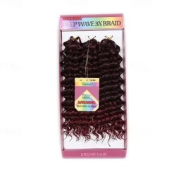 Crochet Hair Braids Deep Wave Box Braids Blonde Burgundy Auburn Synthetic Hair 14 inch Braiding Hair 3pcs / pack