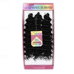 Crochet Hair Braids Deep Wave Box Braids Blonde Burgundy Auburn Synthetic Hair 14 inch Braiding Hair 3pcs / pack