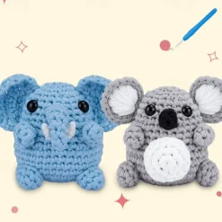Crochetta Crochet Kit for Beginners - Crochet Starter Kit with Video Tutorials, Learn to Crochet Kits for Adults and Kids Crochet Material Package Crochet Set Animal Hook Weaving DIY Animal English Instruction Manual Video